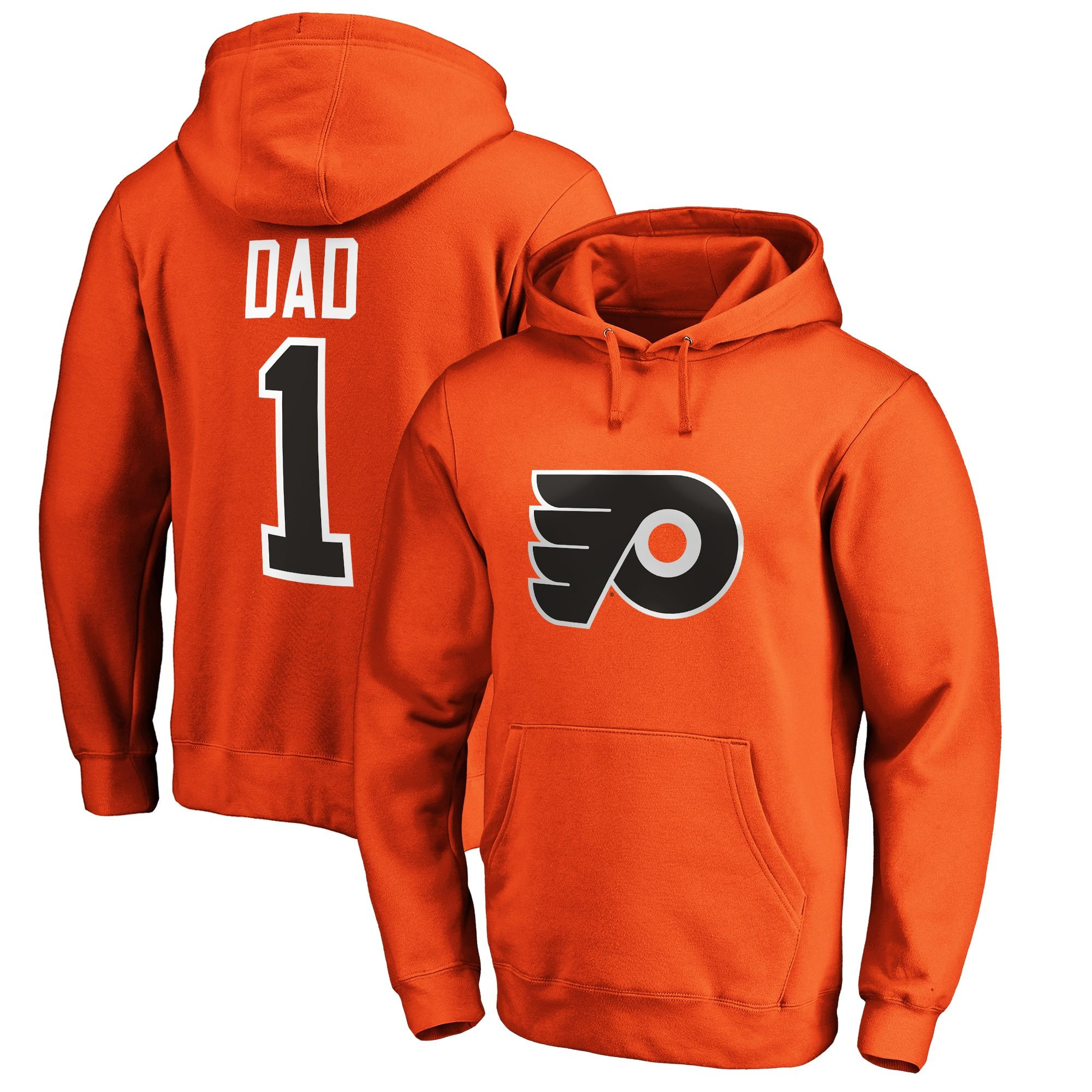 Men’s Orange Philadelphia Flyers #1 Dad Pullover Unisex Hoodie – OwlOhh