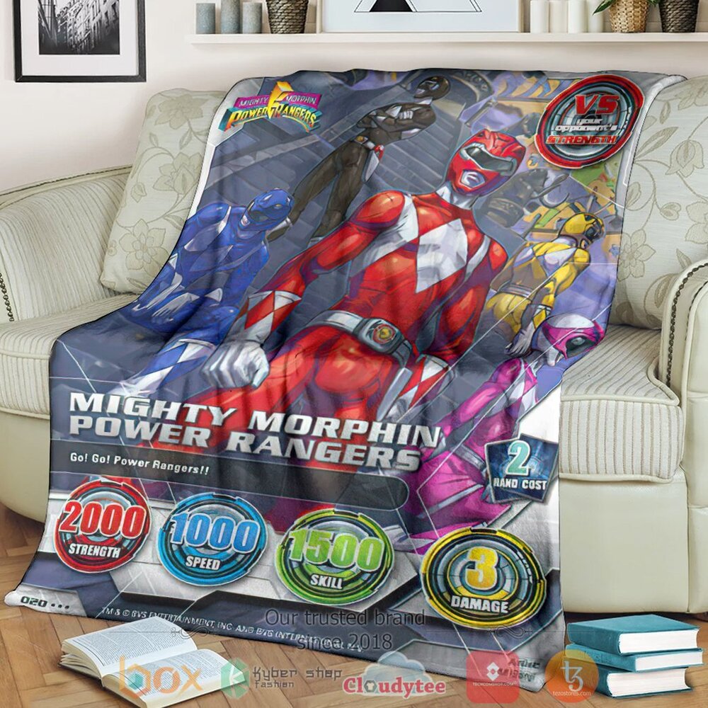 Mighty Morphin Power Rangers Custom Soft Blanket Custom Print Blanket – Flannel Blanket – OwlOhh