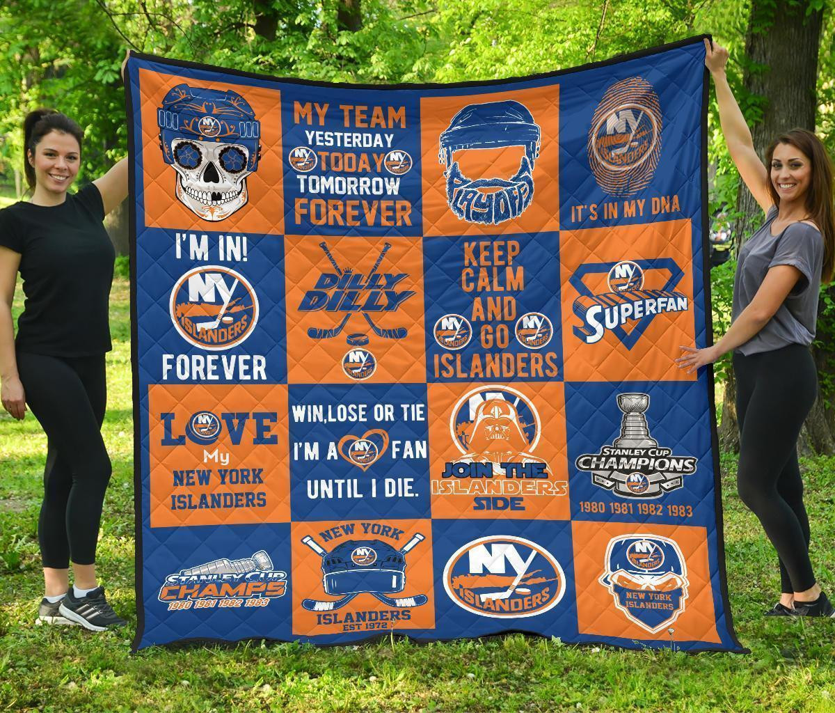 New York Islanders Quilt Blanket For Fan Gift Idea  – OwlOhh
