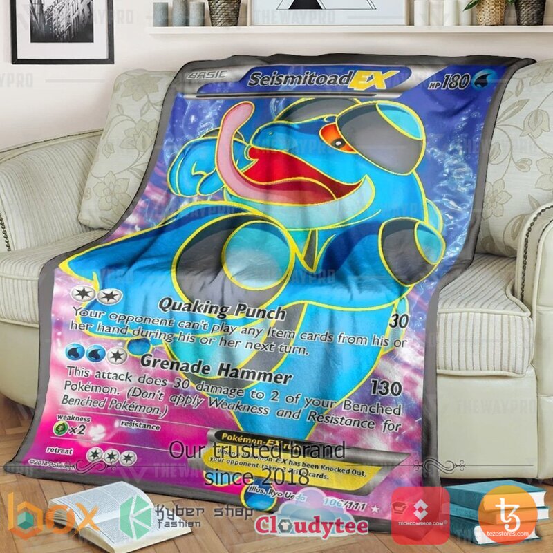 Pokemon Seismitoad Ex Blanket 3 Custom Print Blanket – Flannel Blanket – OwlOhh
