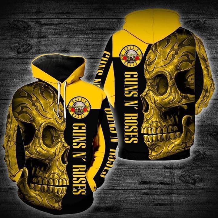Skull Guns N Roses Pullover And Zippered Hoodies Custom 3D Graphic Printed 3D Hoodie All Over Print Hoodie For Men For Women  - OwlOhh