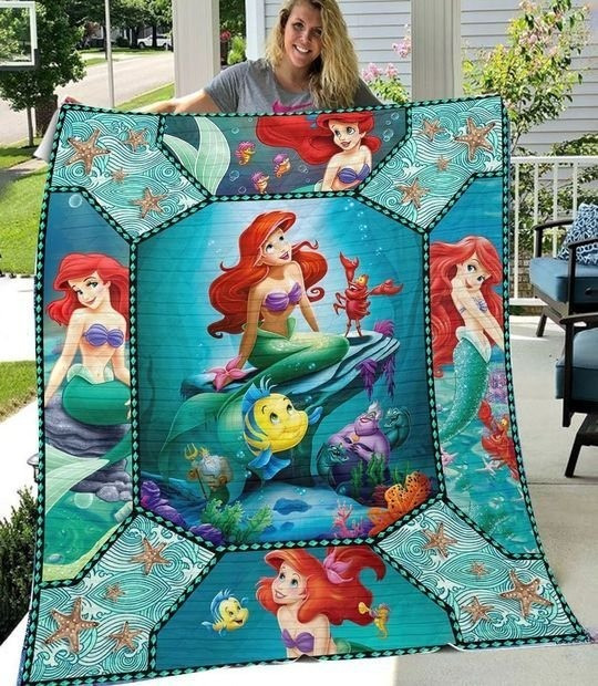The Little Mermaid Ariel Christmas Gift 2 – Ariel Gift For Fan – Ariel Blanket Custom Print Blanket – Flannel Blanket – OwlOhh