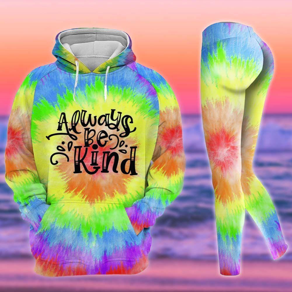 Tie Dye All Over Print Leggings Hoodie Outfit For Women  – OwlOhh