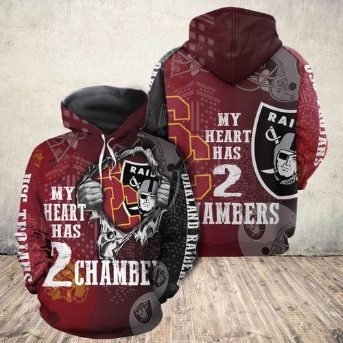 Usc Trojans Vs Oakland Raiders 3d Hoodie For Men For Women All Over Printed Hoodie  – OwlOhh