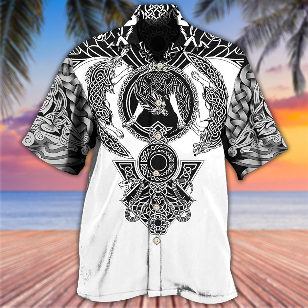 Viking Warrior Blood Black And White – Hawaiian Shirt – For Men and Women- Kids – OwlOhh