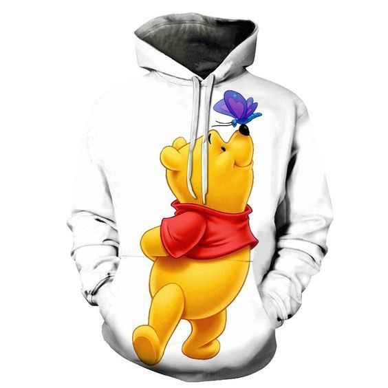 Winnie The Pooh Cartoon Pullover And Zip Pered Hoodies Custom 3D Graphic Printed 3D Hoodie All Over Print Hoodie For Men For Women  - OwlOhh