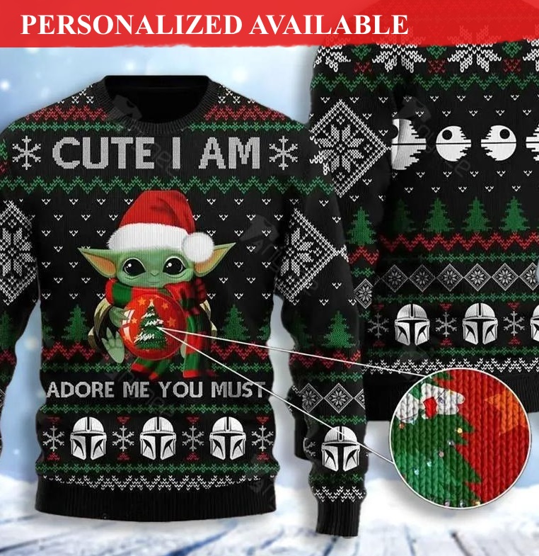 Christmas Star Wars Baby Yoda Merry Christmas - Sweater - Ugly Christmas Sweaters